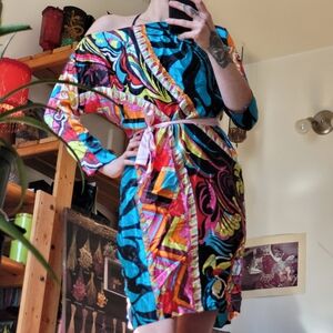 Caché Vintage 100% Silk 70s Style Party Dress From The 90s - Xs